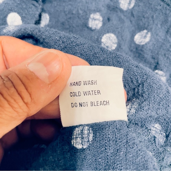 Flora Ashley blue and white polkadot oversized top size extra small - Picture 9 of 11